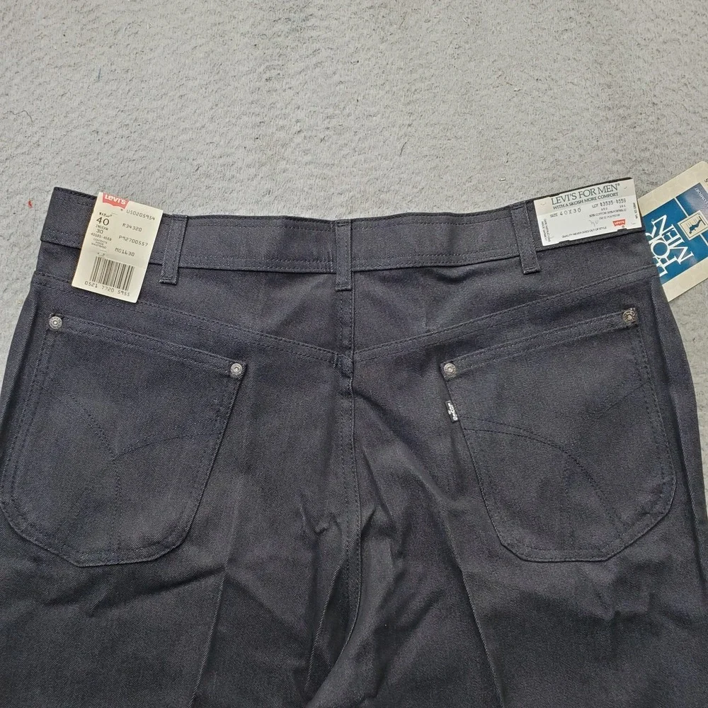 Vintage 80s Levi's Jeans Mens 40x30 Black Denim Deadstock‎ Comfort Straight Leg